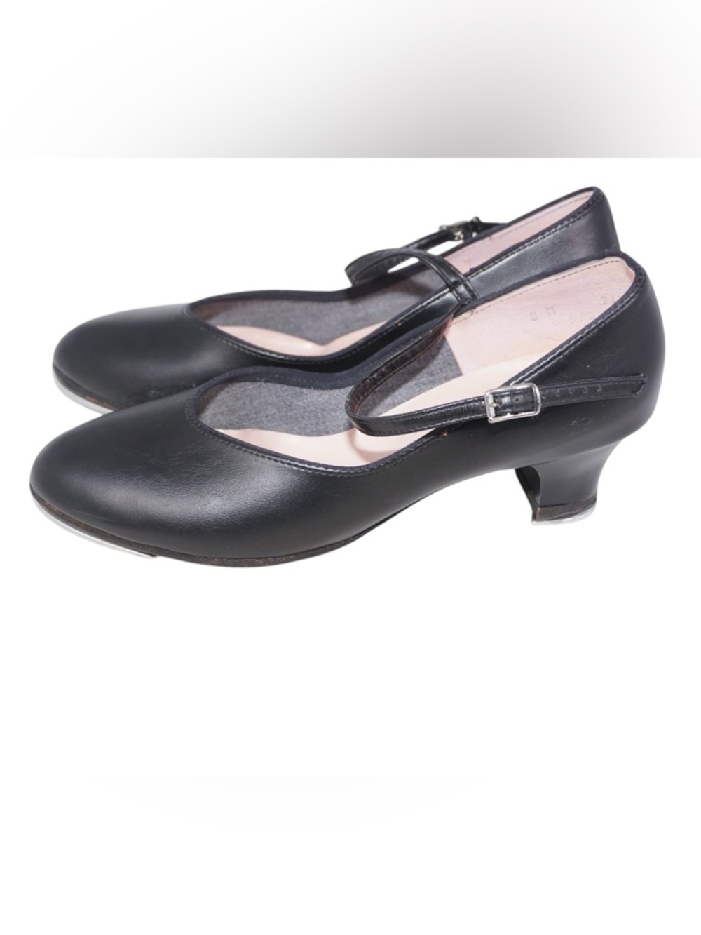 Capezio Black Leather Tele Tone Tap Mary Jane Tap Shoes - Size 8 - Picture 6 of 14